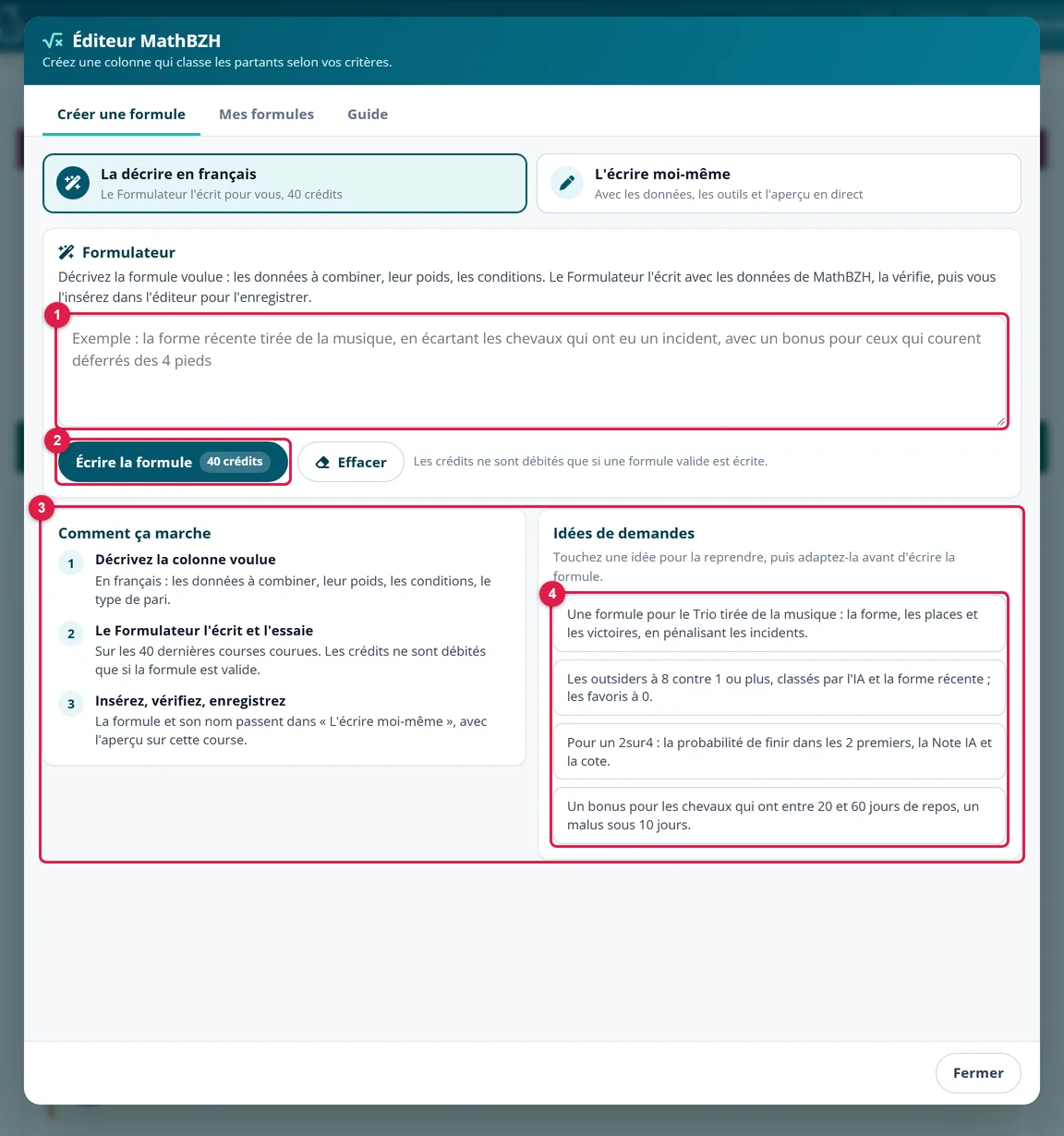 Le Formulateur, avant la demande