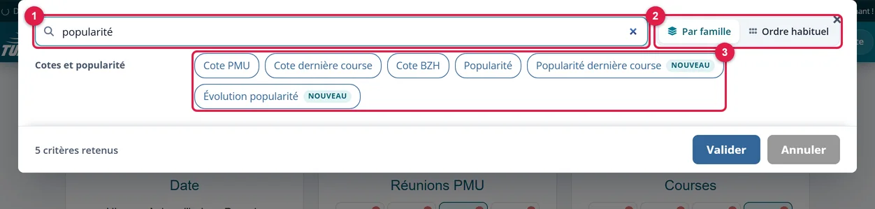 La recherche d'un critère