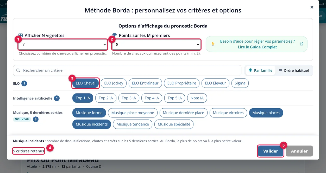 La sélection de 5 critères