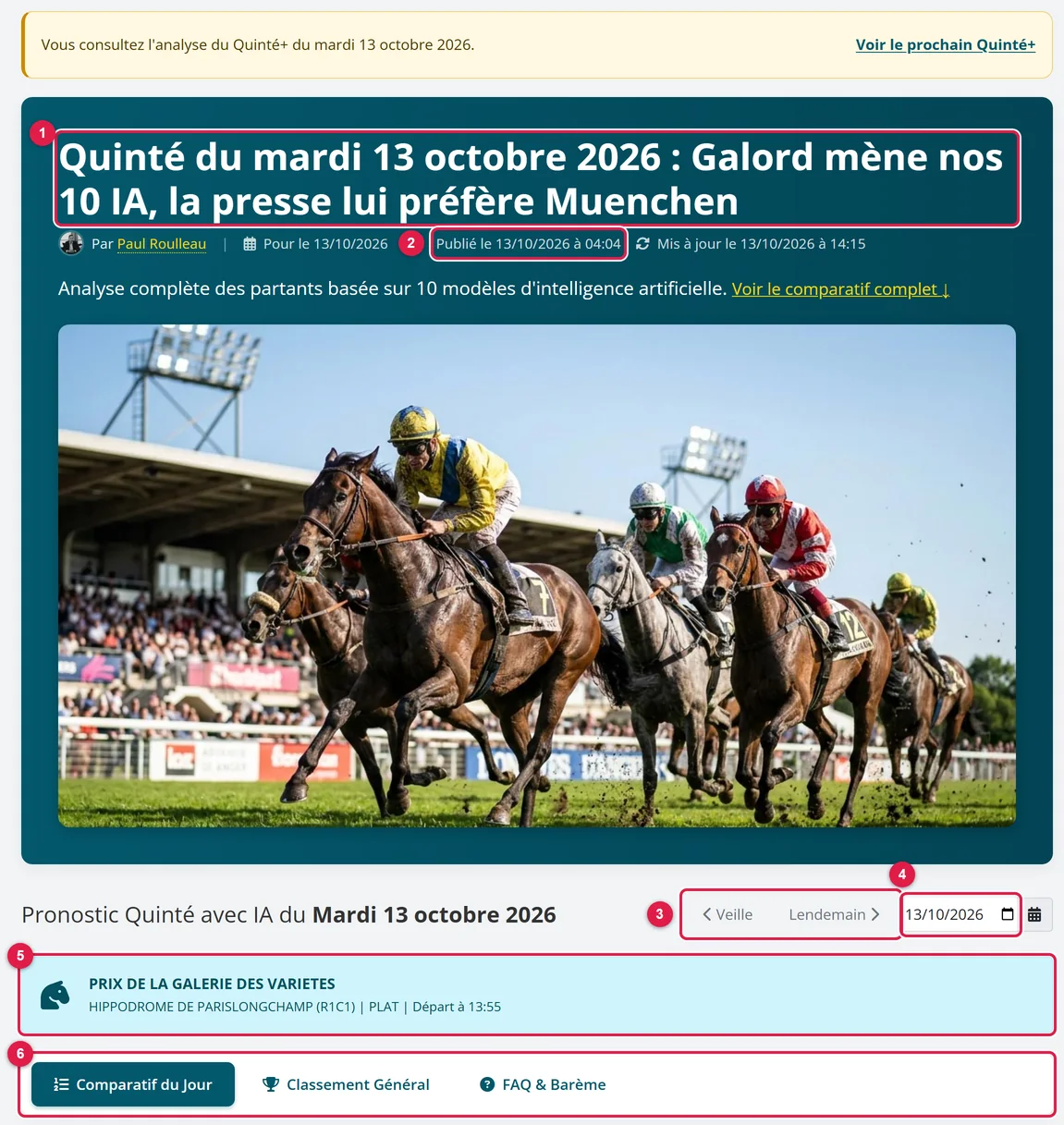 L'en-tête de la page des 10 IA
