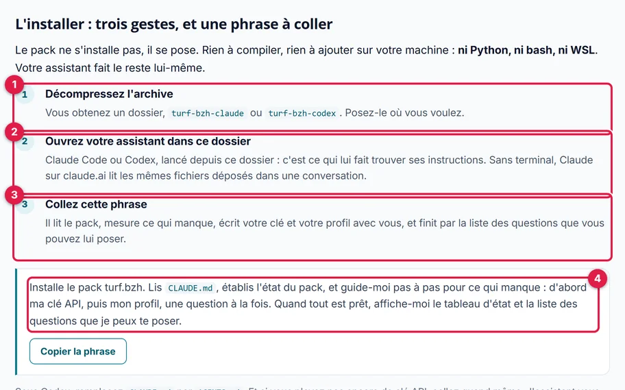 Les 3 gestes et la phrase à coller